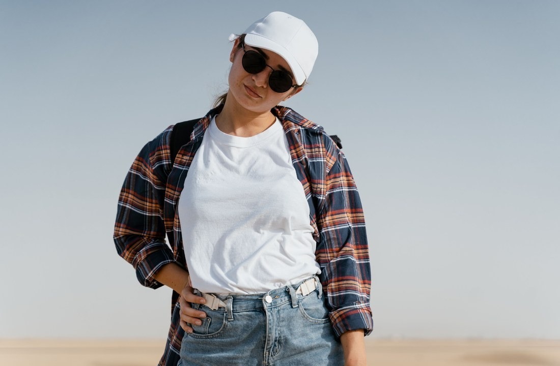 Plain T-shirt model representing a shorter POD apparel production route
