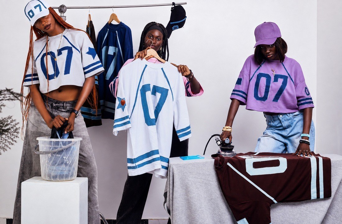 Apparel designer developing an original custom sports jersey in a studio