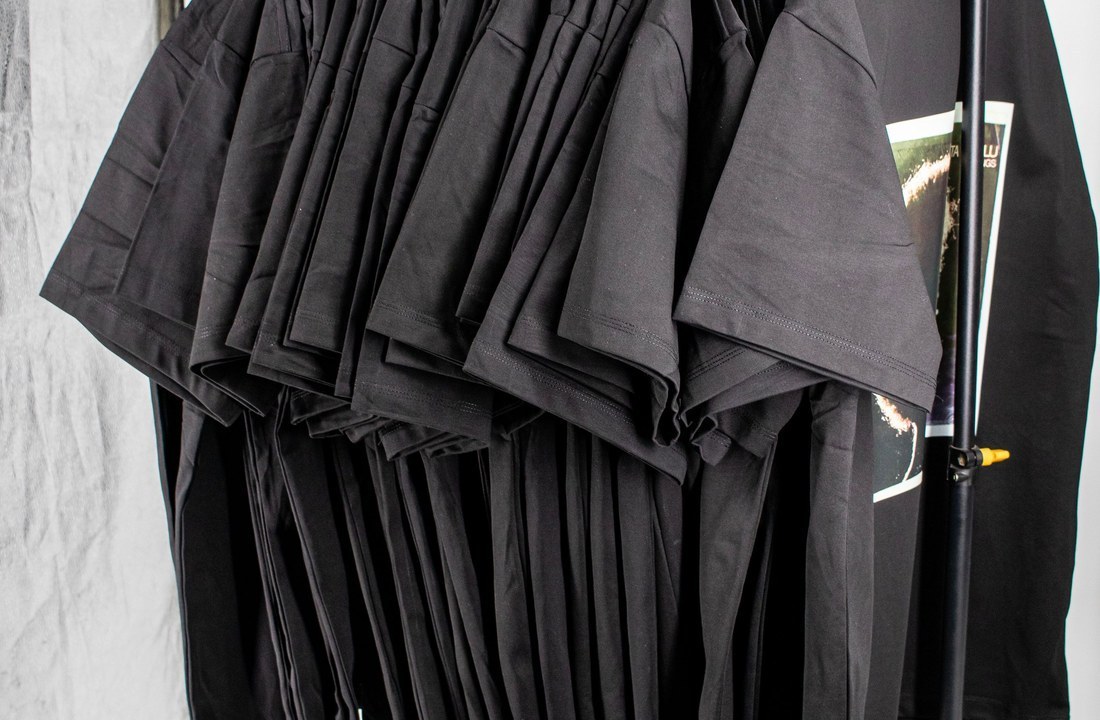 Apparel samples compared before choosing POD or small batch production
