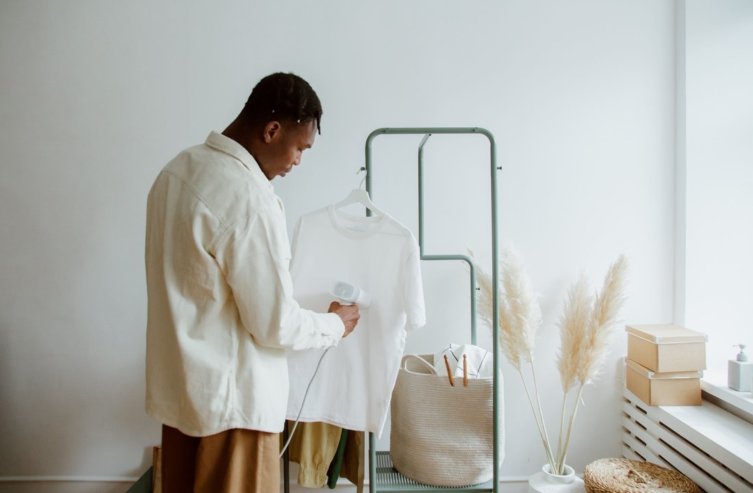 Garment sample inspected before a low MOQ production order