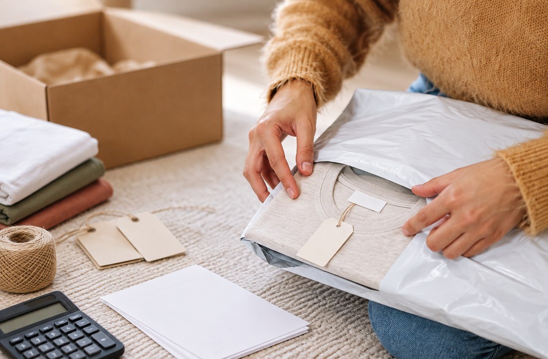 T-shirt packaging components reviewed with finished cost