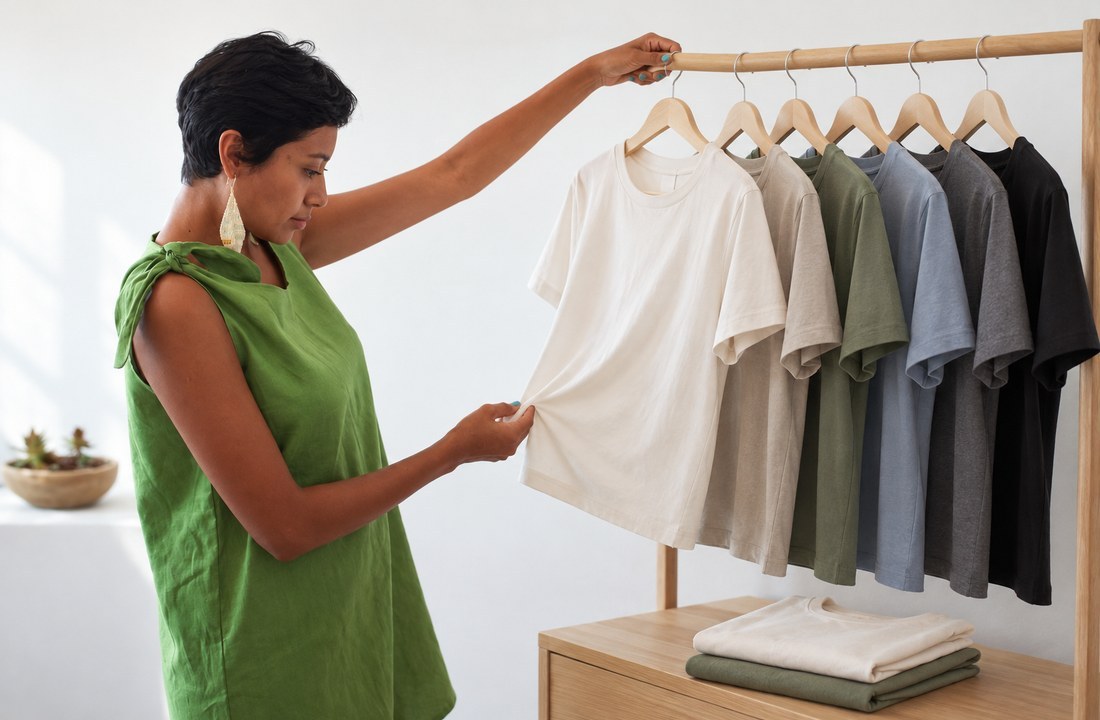 Small blank T-shirt assortment reviewed for a test launch