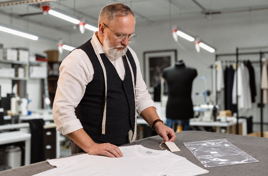 Tailor comparing label tag and packaging options
