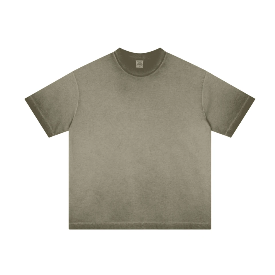 275GSM Unisex Distressed Fried-Color Reverse-Seam T-shirt product preview