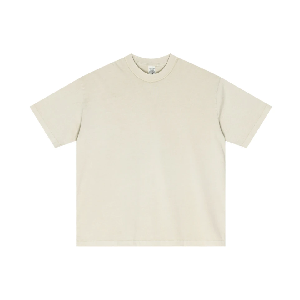 275GSM Unisex Double-Yarn 100% Cotton Plain-Wash T-shirt product preview