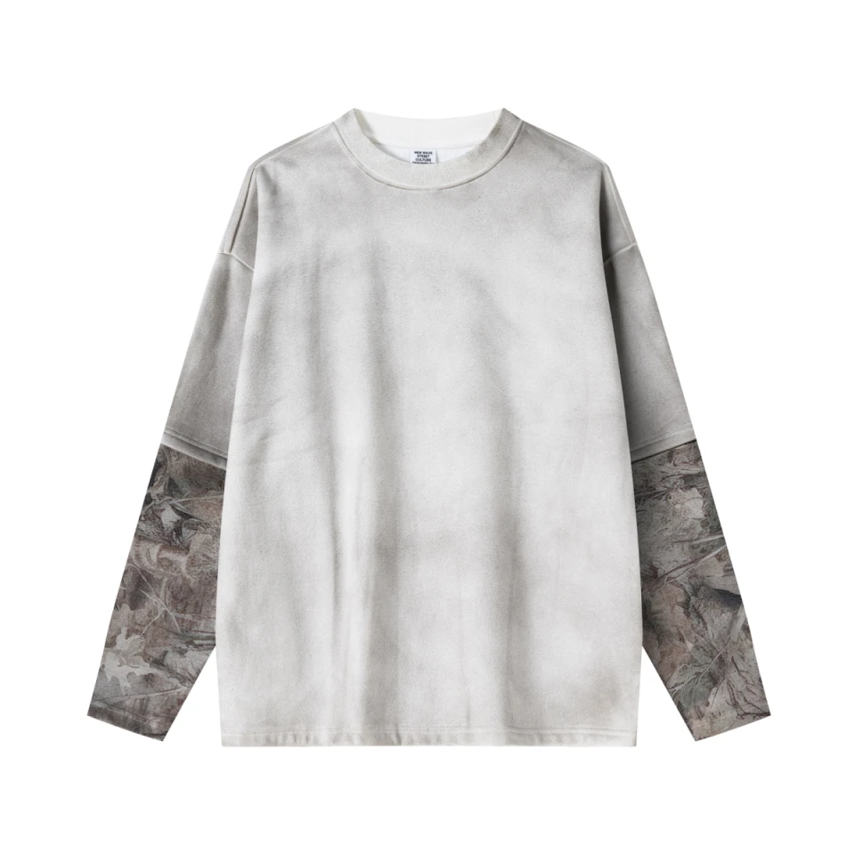 340GSM Unisex Heat-Transfer Desert Camouflage Faux-Two-Piece Long-Sleeve product preview