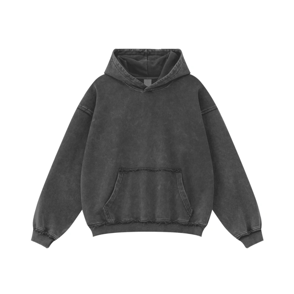 410GSM Unisex Fall&Winter Fried-Color Snow-Washed Hoodie product preview