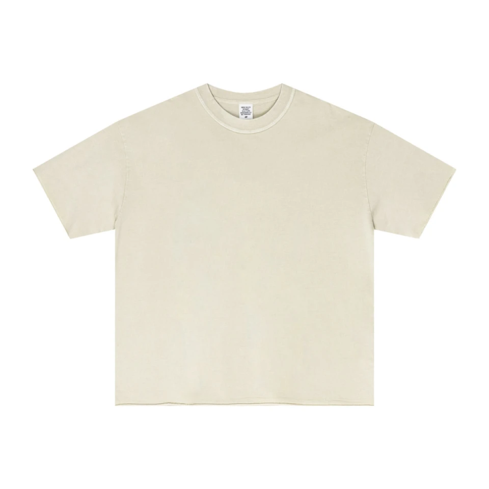 275GSM Unisex Raw-Edge Pigment-Wash T-shirt product preview