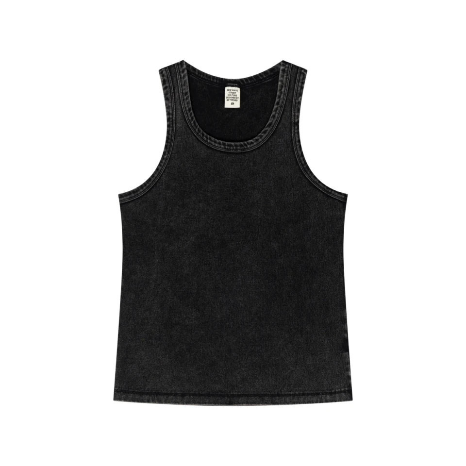 315GSM Men's Vintage-Wash Stretch Ribbed Tank Top product preview