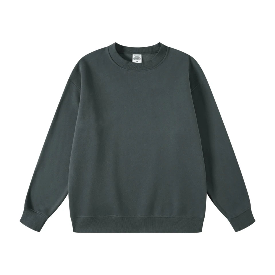 345GSM Women's Fleece-Lined Solid-Color Crewneck Sweatshirt product preview