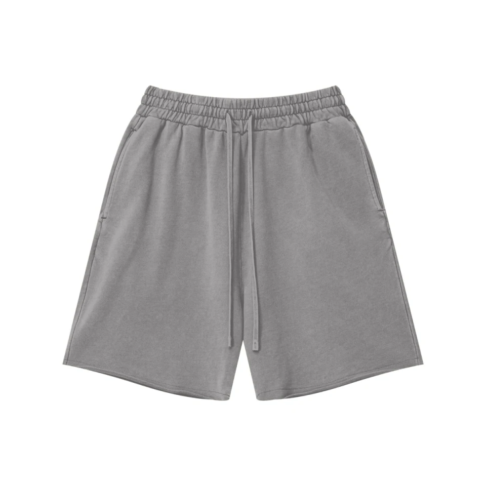 370GSM Unisex Heavyweight Raw-Edge Pigment-Washed Shorts product preview
