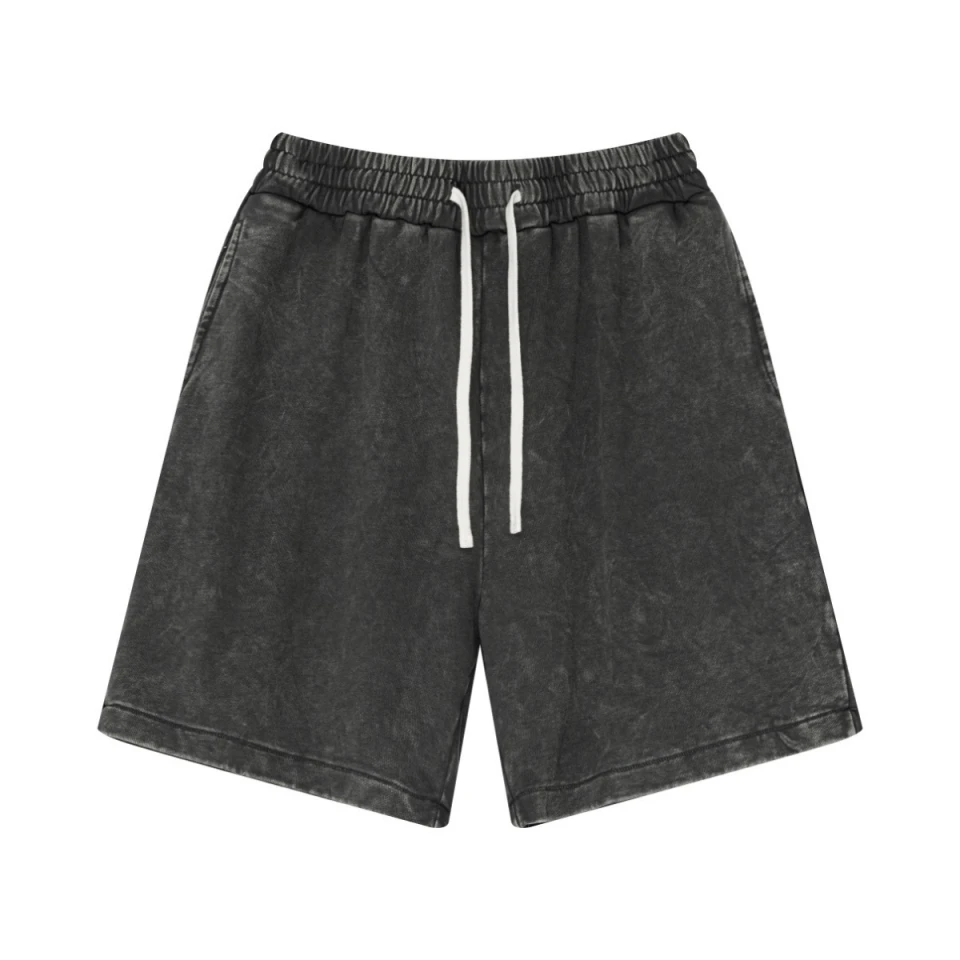 330GSM Men's Heavyweight 100% Cotton Snow-Washed Shorts product preview