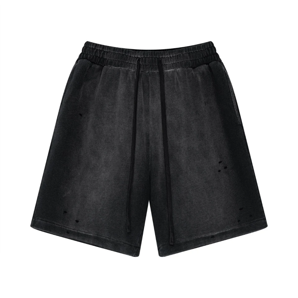 330GSM Unisex Heavyweight Distressed PP Spray Fade Shorts product preview
