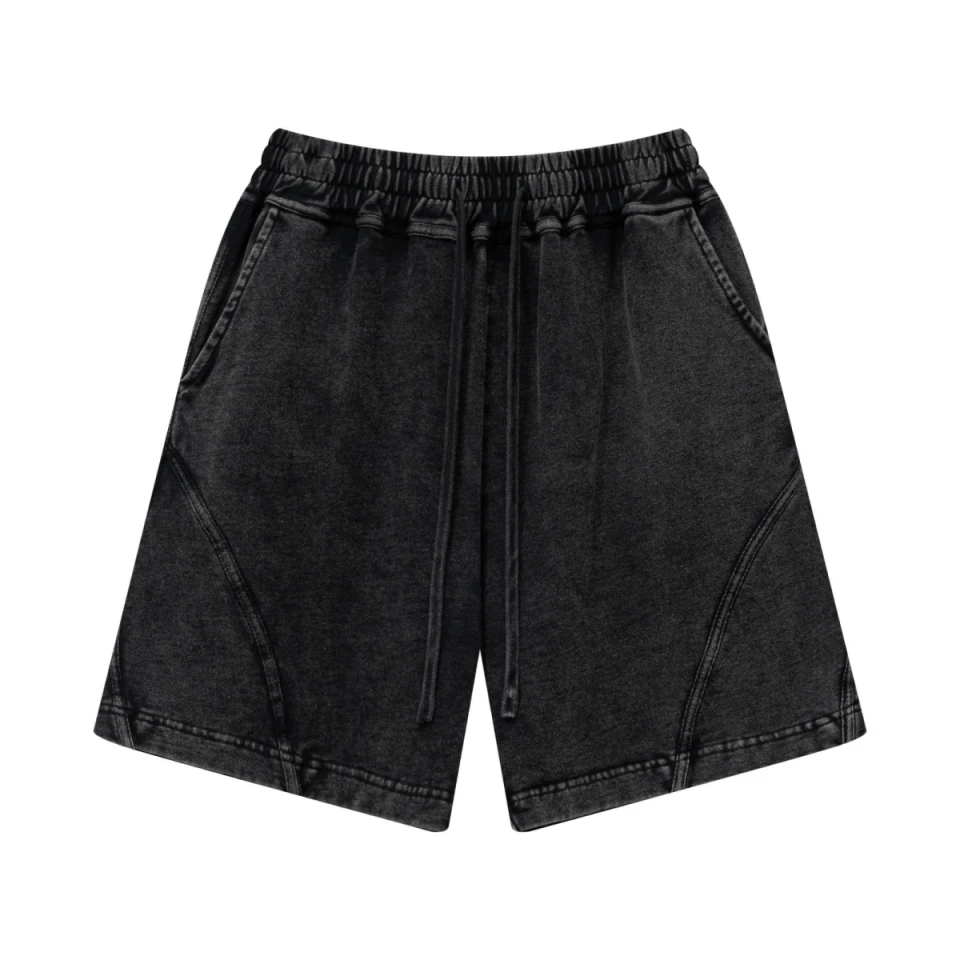 330GSM Unisex Snow-Wash 100%Cotton Wax-Dyed Soft & Durable Shorts product preview