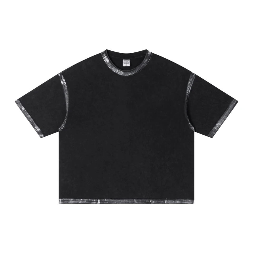 285GSM Heavyweight Double Yarn Snow Wash Boxy Fit T-Shirt product preview