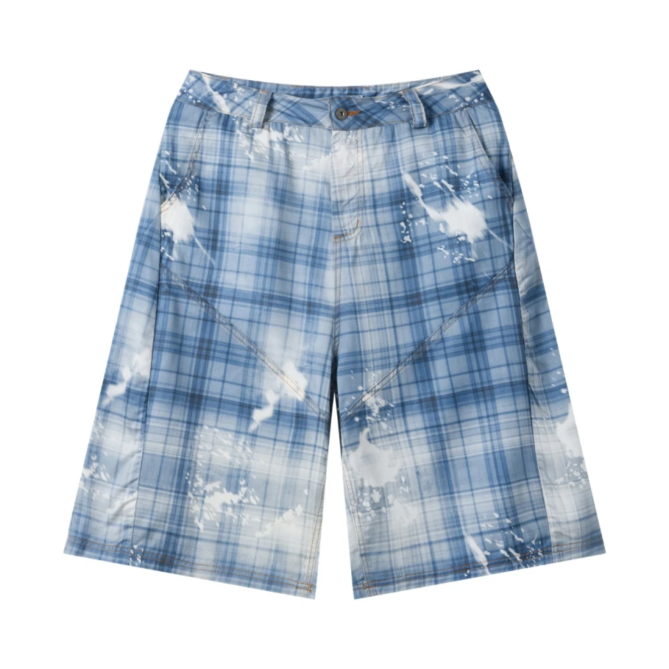 200GSM Tencel Twill Plaid Print Cropped Pants product preview