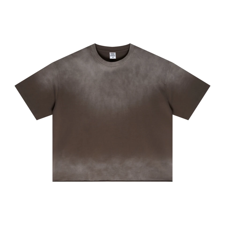 280GSM Men's Double Yarn Vintage Spray Washed Boxy T-Shirt product preview