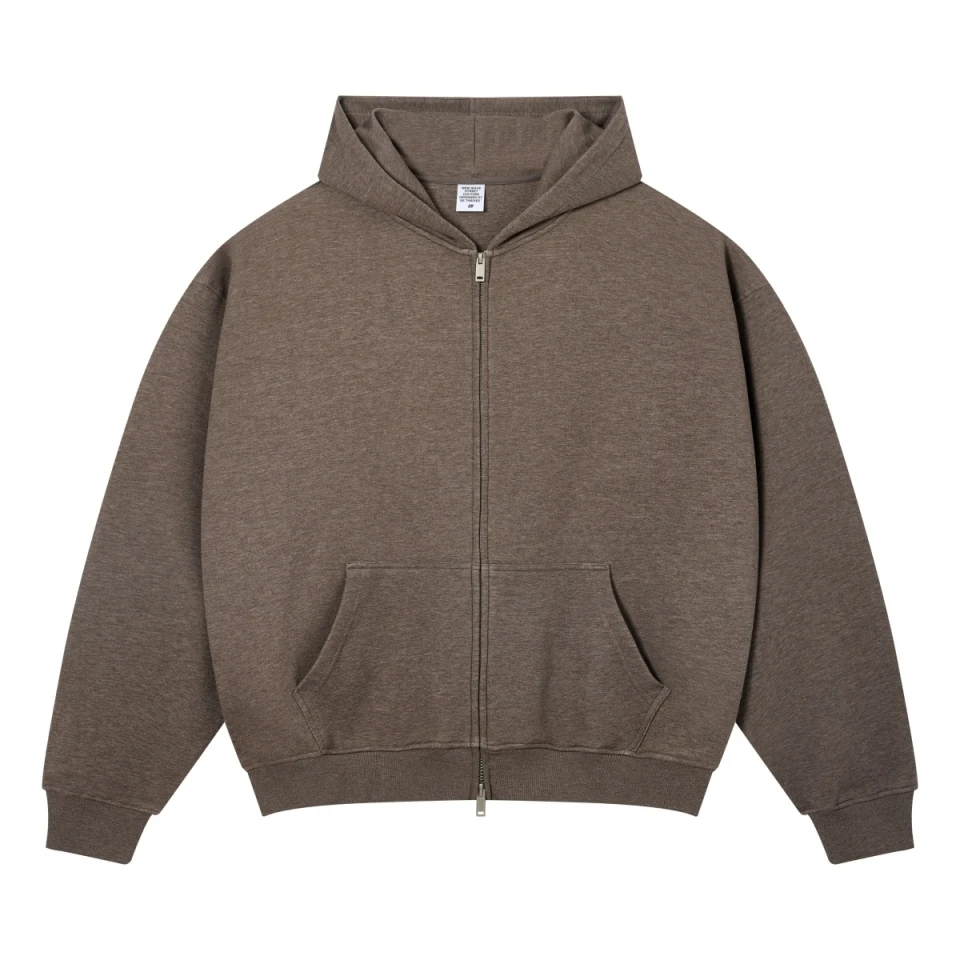320GSM Men's Old Money Textured Zip-Up Hoodie product preview