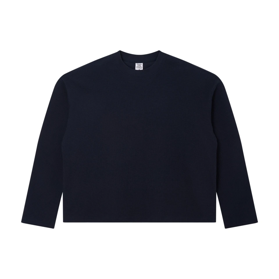 260GSM Men's Boxy Waffle Crew-Neck Long-Sleeve T-Shirt product preview