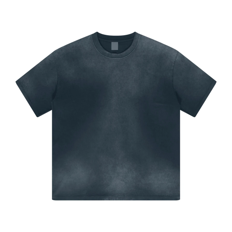 270GSM Men's Water-Wash PP-Sprayed Crew Neck T-shirt product preview