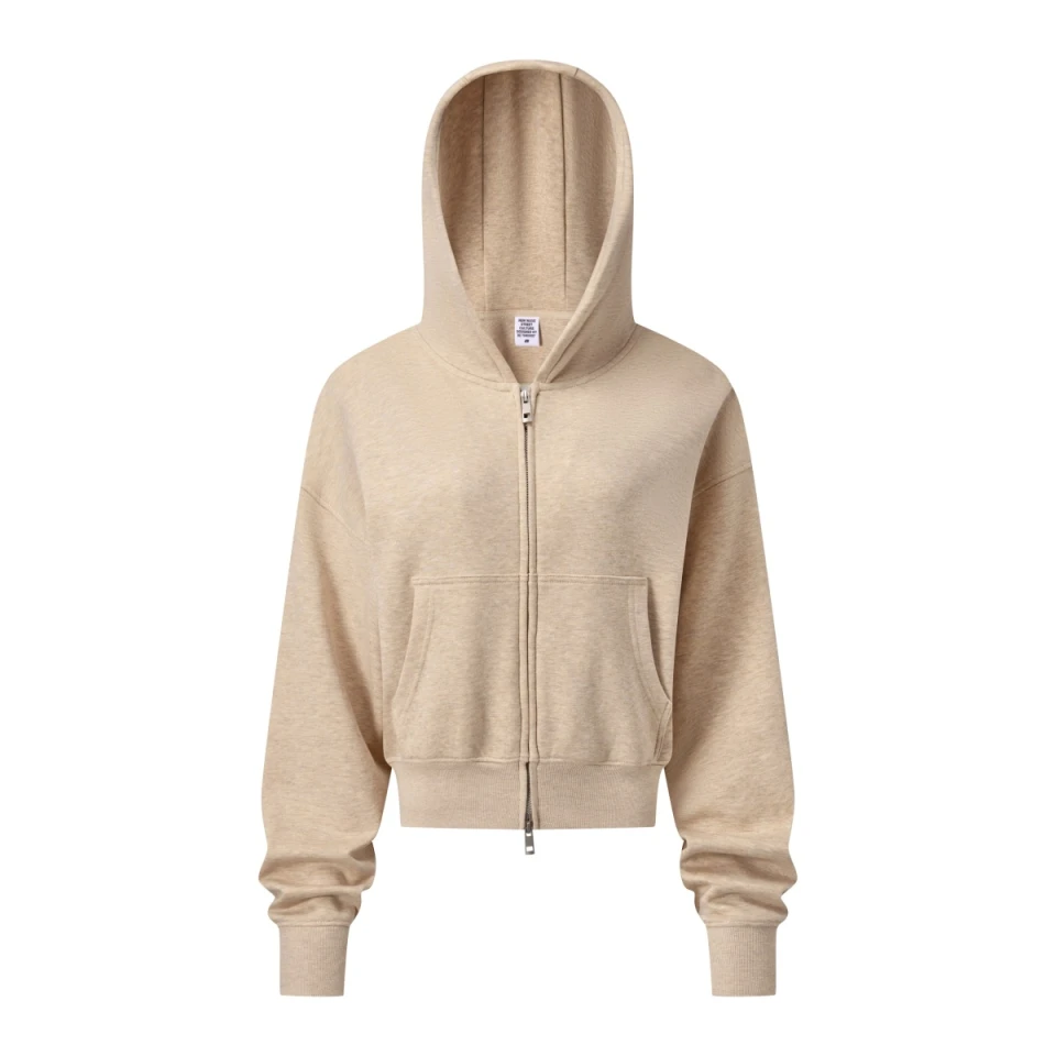 320GSM Women's Old Money Textured Zip-Up Hoodie product preview