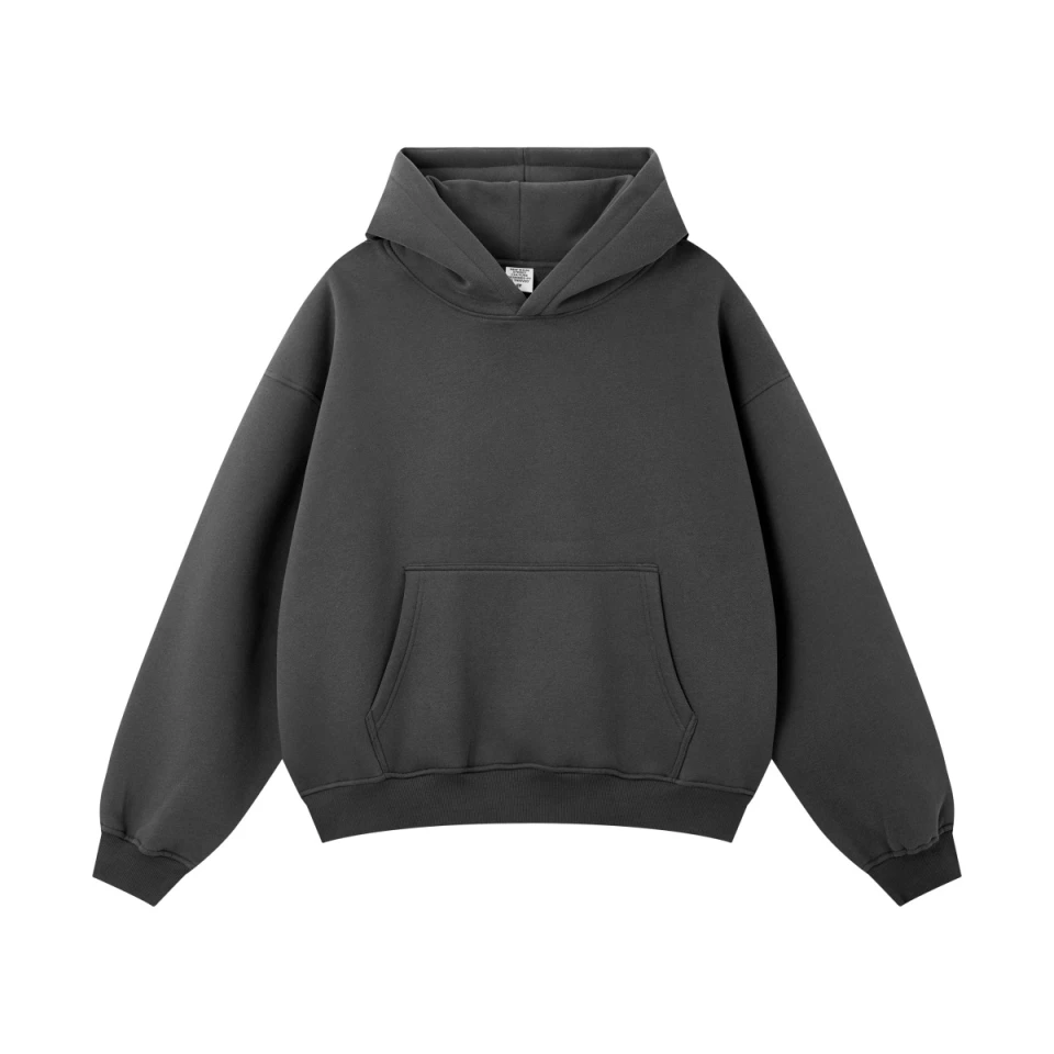 345GSM Men's Boxy Thermal Fleece-Lined Hoodie product preview