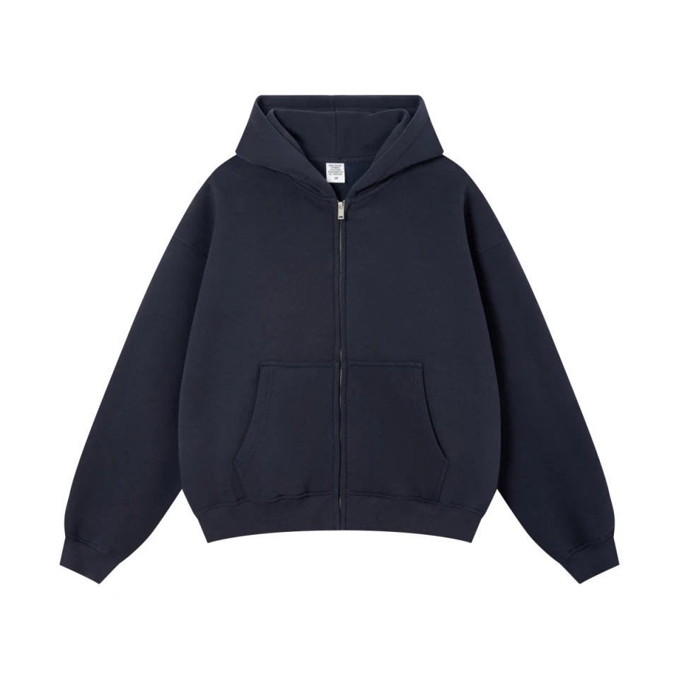 345GSM Men's Boxy Thermal Fleece-Lined Zip-Up Hoodie product preview