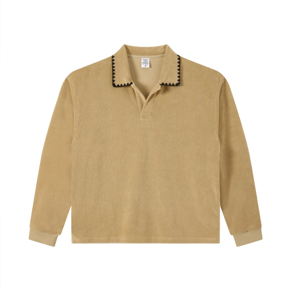 360GSM Men's Old Money Vintage Terry Polo Sweatshirt product preview