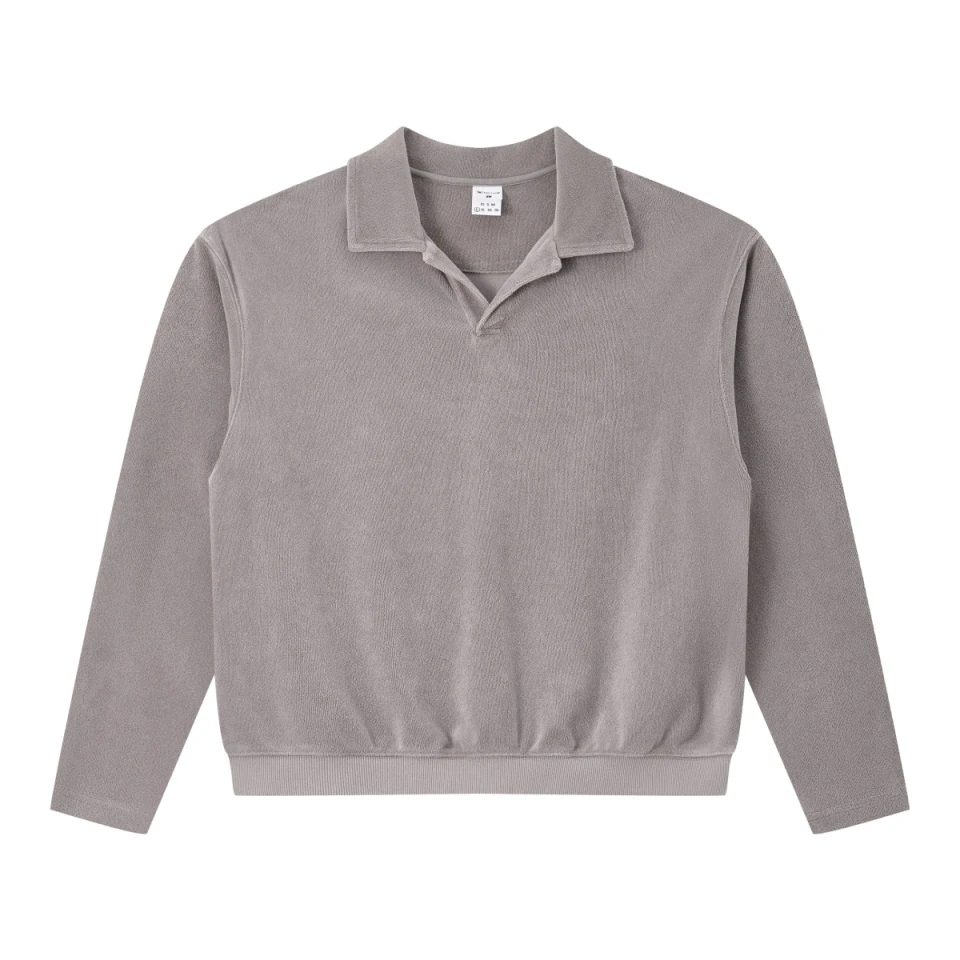380GSM Men's Snow-Wash Old Money Terry Polo Sweatshirt product preview