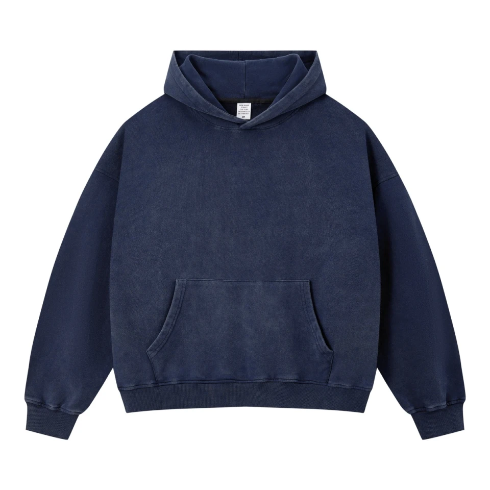 370GSM Men's Vintage Pink Snow-Wash Boxy Hoodie product preview