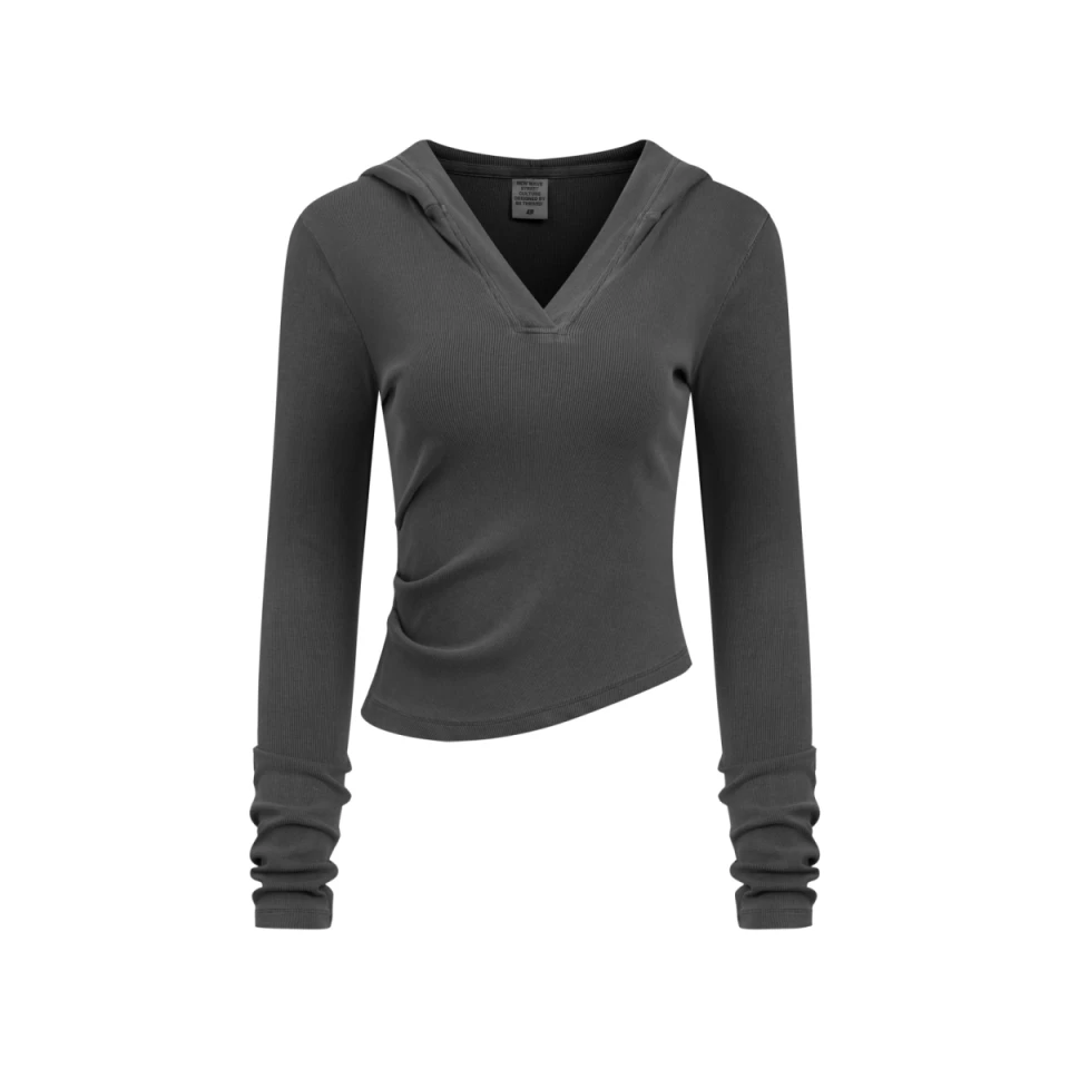 275GSM Women's Slim-Fit Hooded Pigment-Wash Long-Sleeve product preview