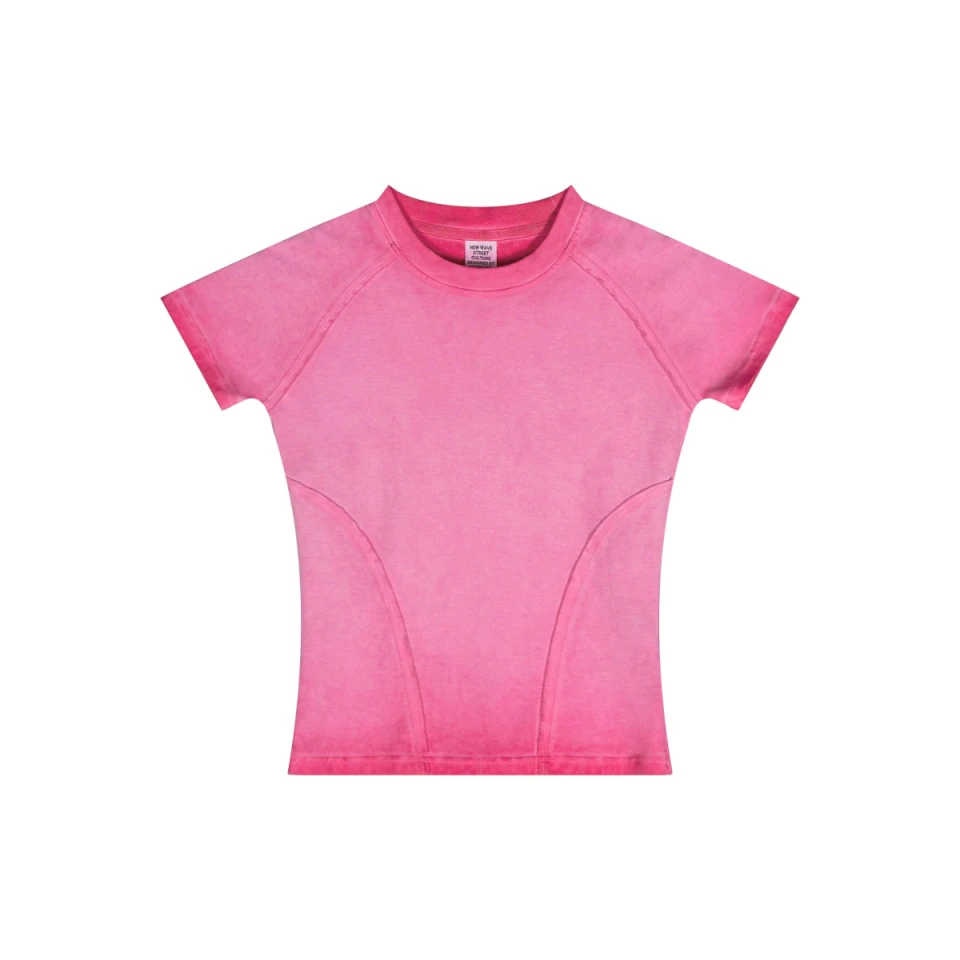 220GSM Women's Slim-Fit Raw-Edge Gradient-Wash Raglan T-Shirt product preview