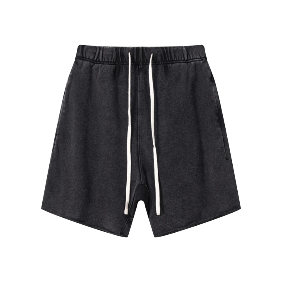 410GSM Unisex Distressed Vintage-Wash Raw-Hem Shorts product preview
