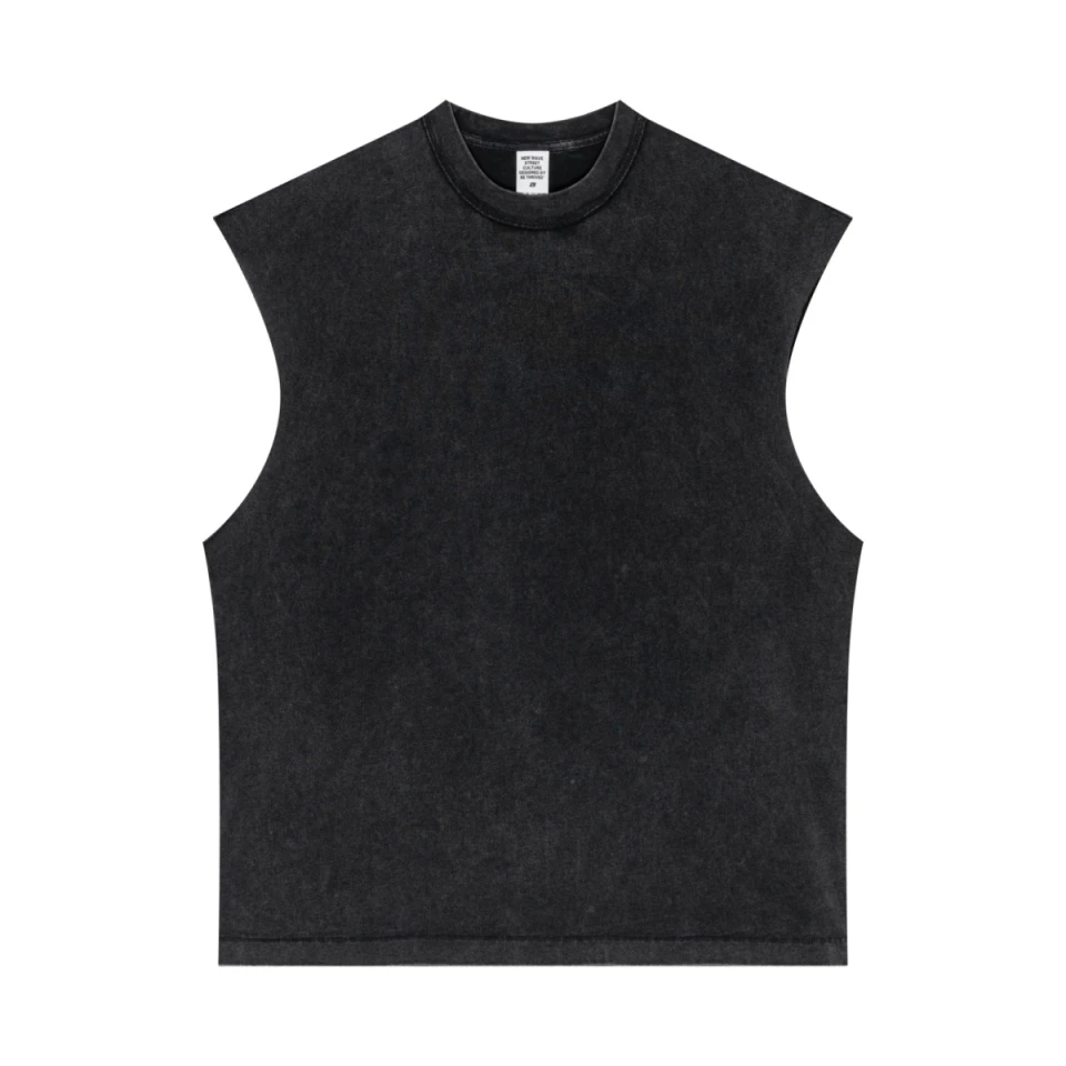 275GSM Unisex Vintage-Wash 100% Cotton Plain Tank Top product preview