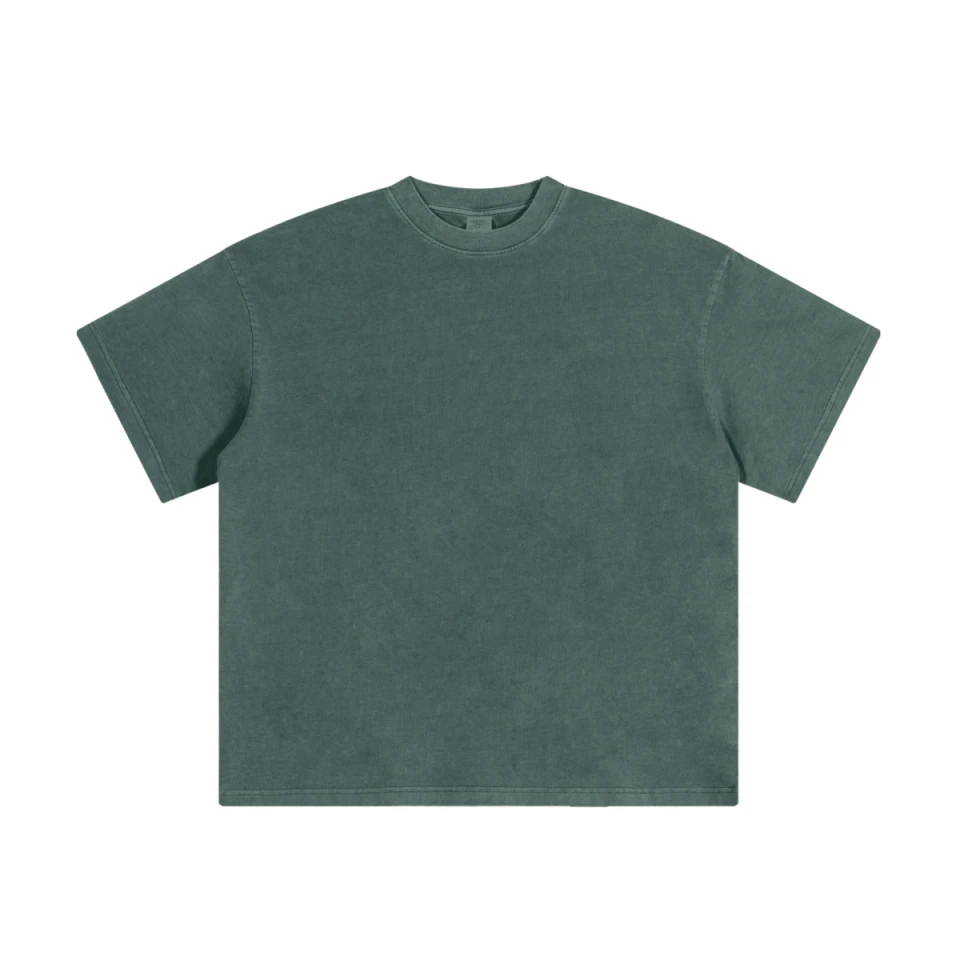 220GSM Unisex Distressed Snow-Wash Oversize Crew Neck T-shirt product preview