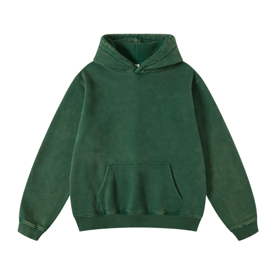 400GSM Unisex Heavyweight Distressed Snow-Wash Hoodie product preview