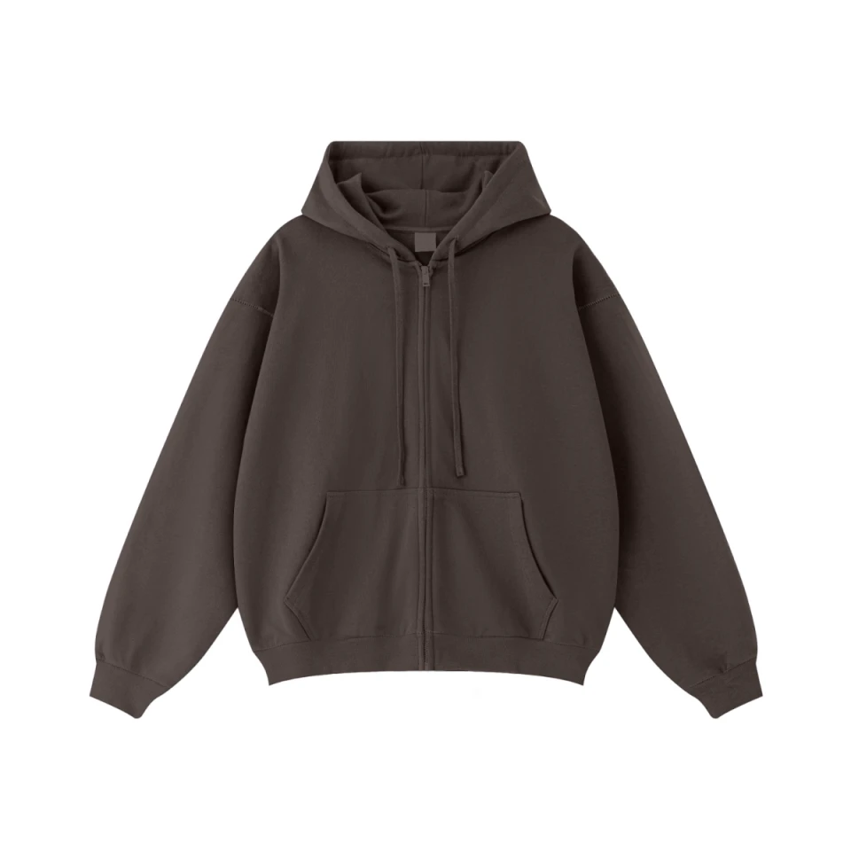 440GSM Unisex Fall&Winter Solid-Color Zip-Up Hoodie product preview