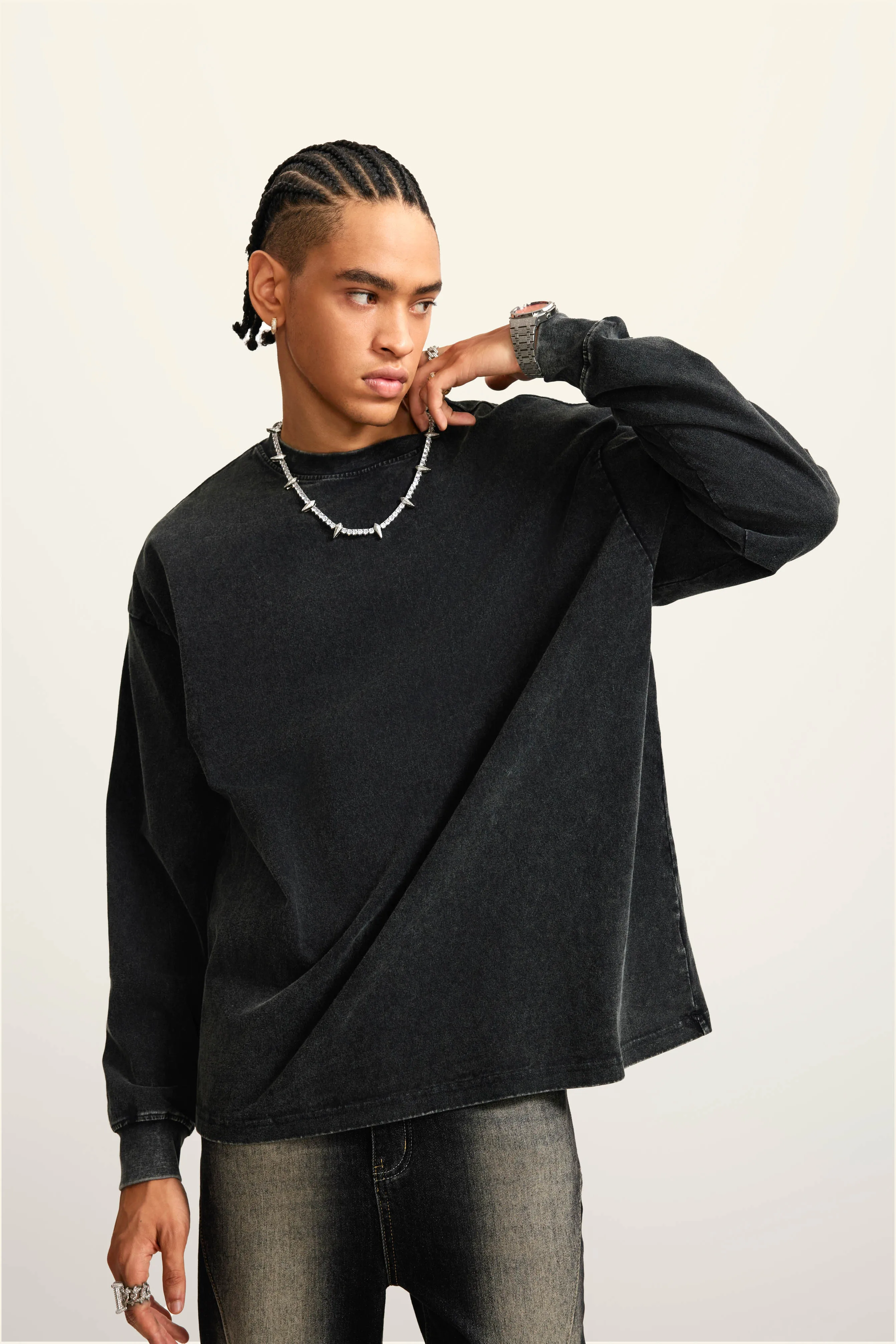 Unisex Long Sleeve Cotton T-Shirt - Thumbnail Image