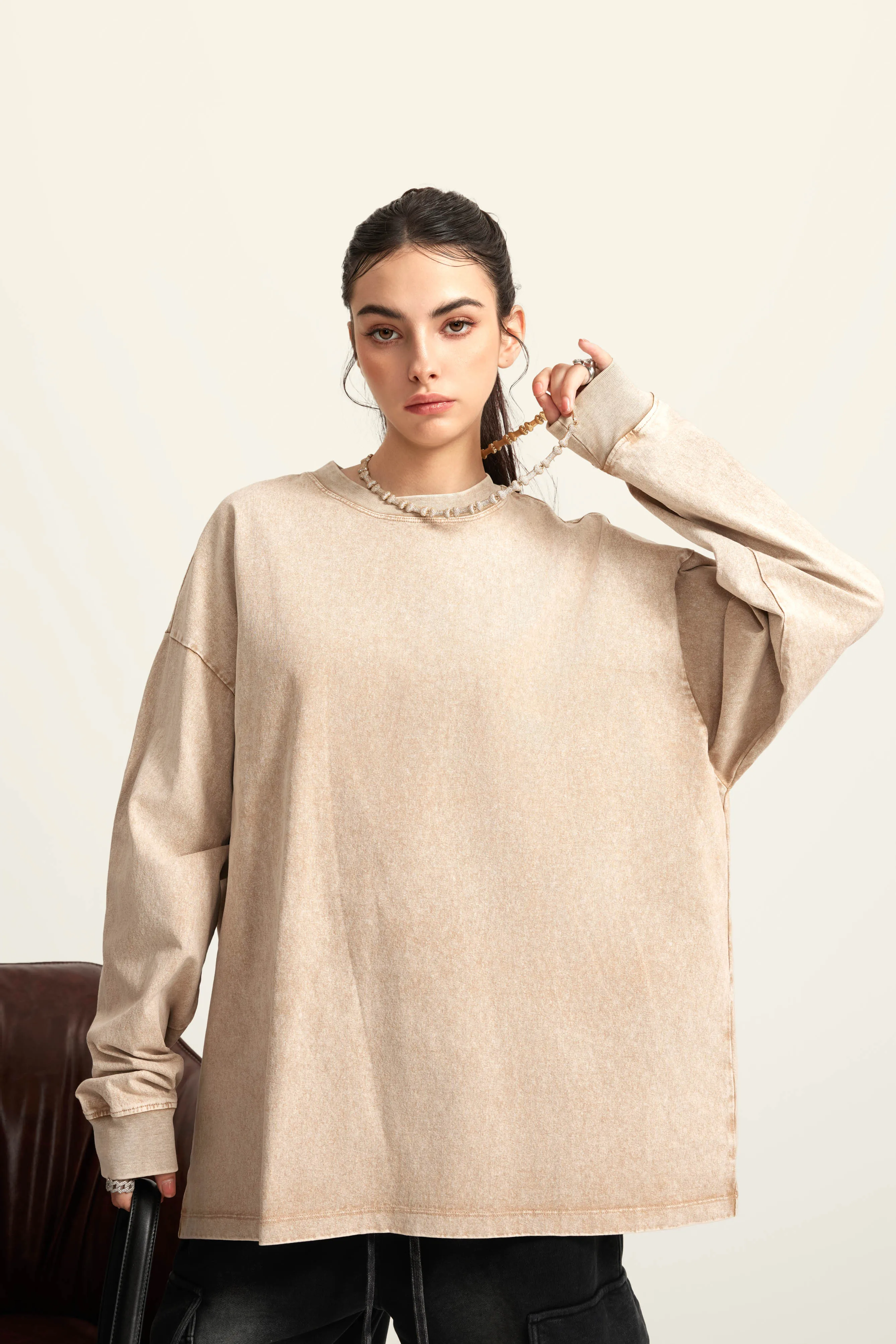 Women’s Versatile Vintage Long Sleeve Tee  - Thumbnail Image