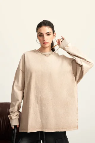 Women’s Versatile Vintage Long Sleeve Tee  - Thumbnail Image