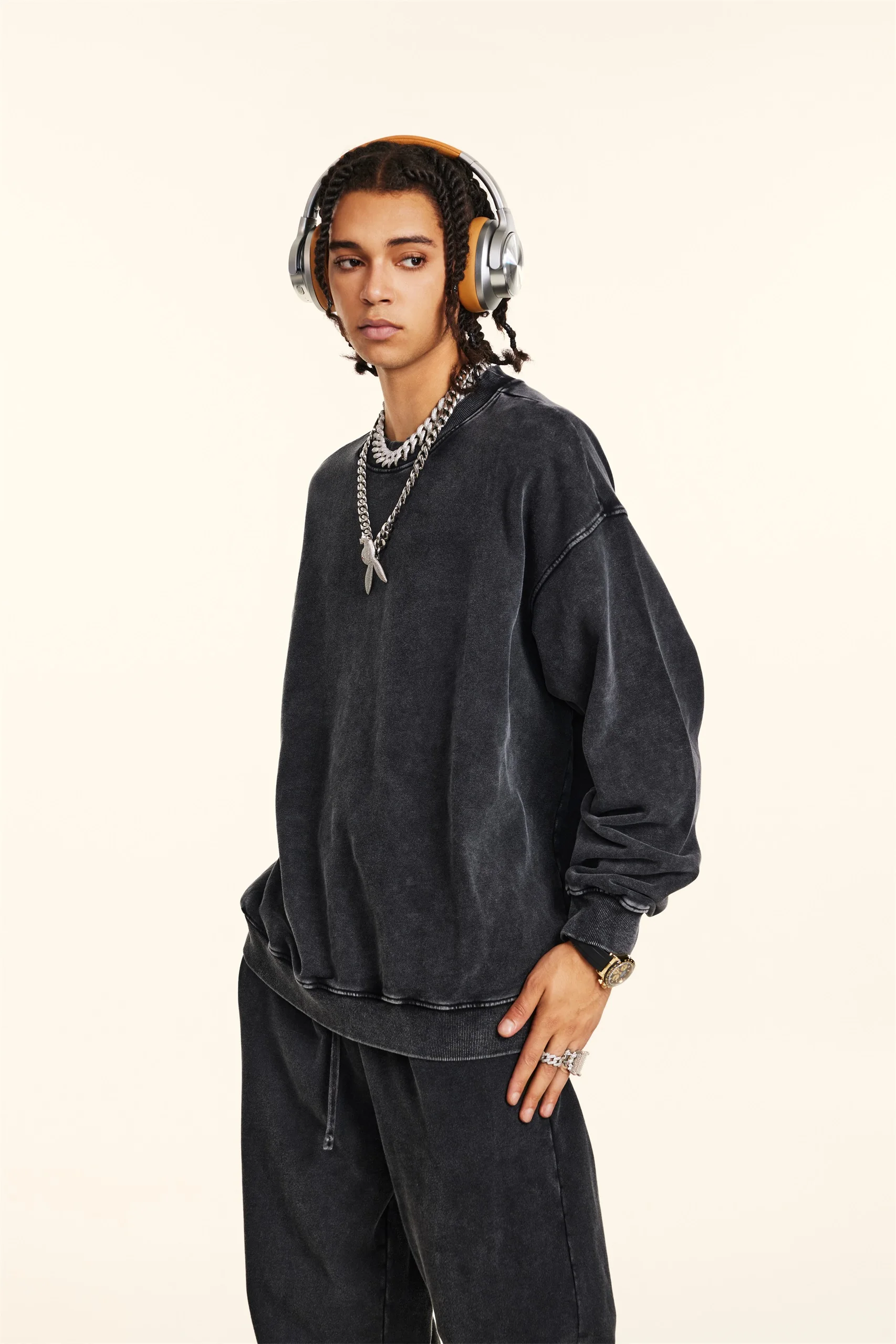 380GSM Unisex Black Long Sleeve Tee - Thumbnail Image