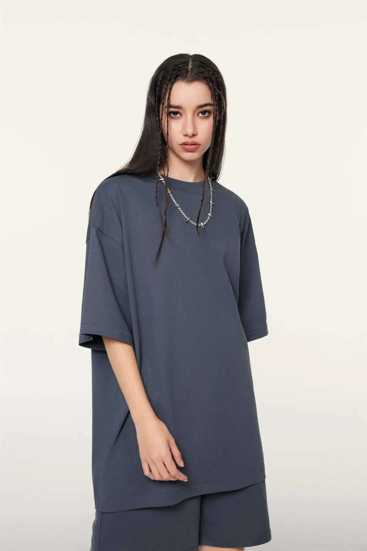 Women’s Eco-Chic Comfort Long Crew Neck T-Shirt - Thumbnail Image