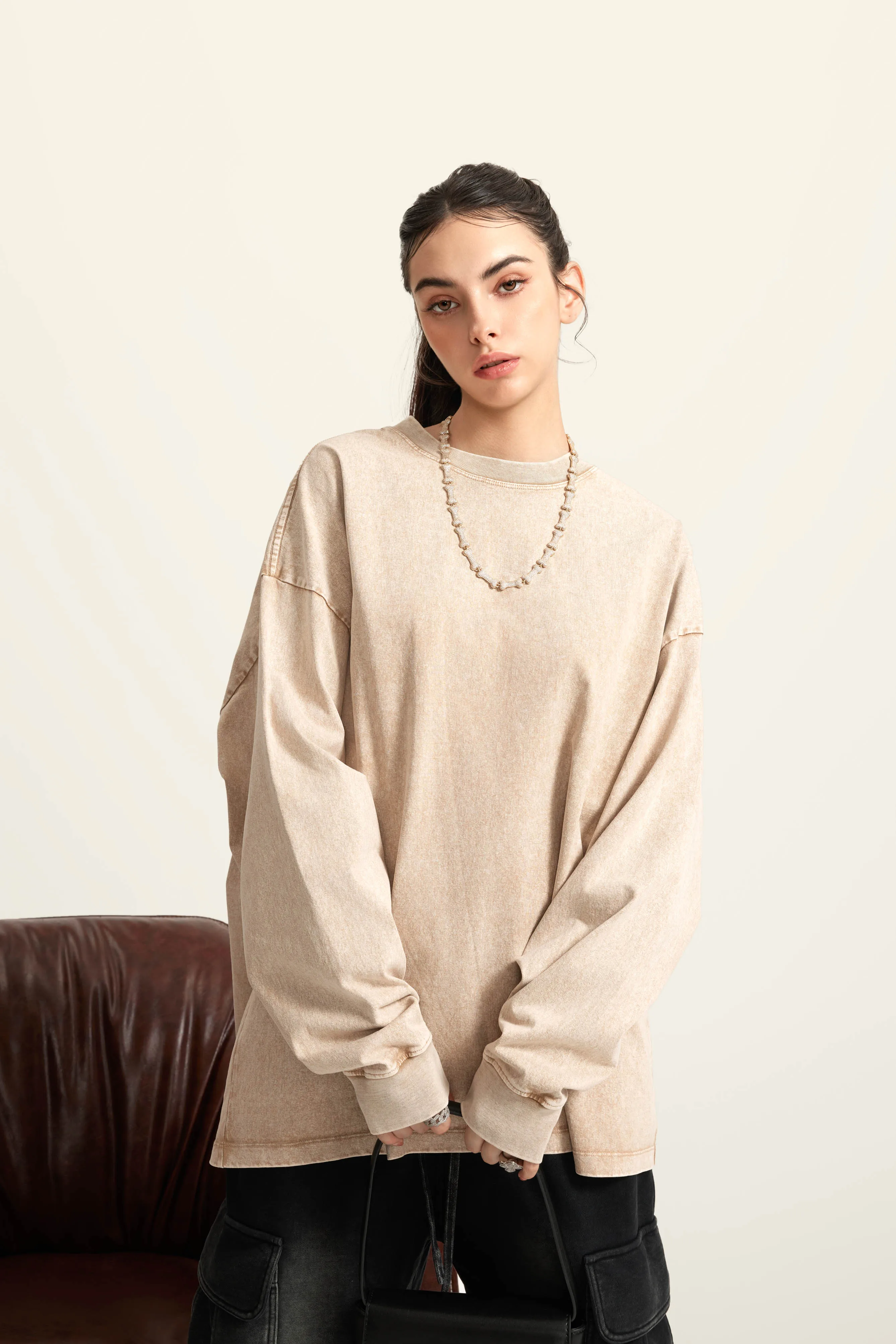 Women’s Versatile Vintage Long Sleeve Tee  - Thumbnail Image