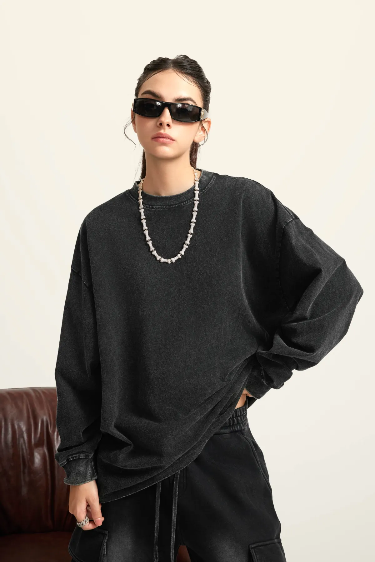 Women’s Versatile Vintage Long Sleeve Tee  - Thumbnail Image
