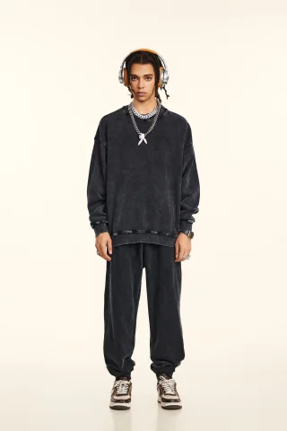 380GSM Unisex Black Long Sleeve Tee - Thumbnail Image