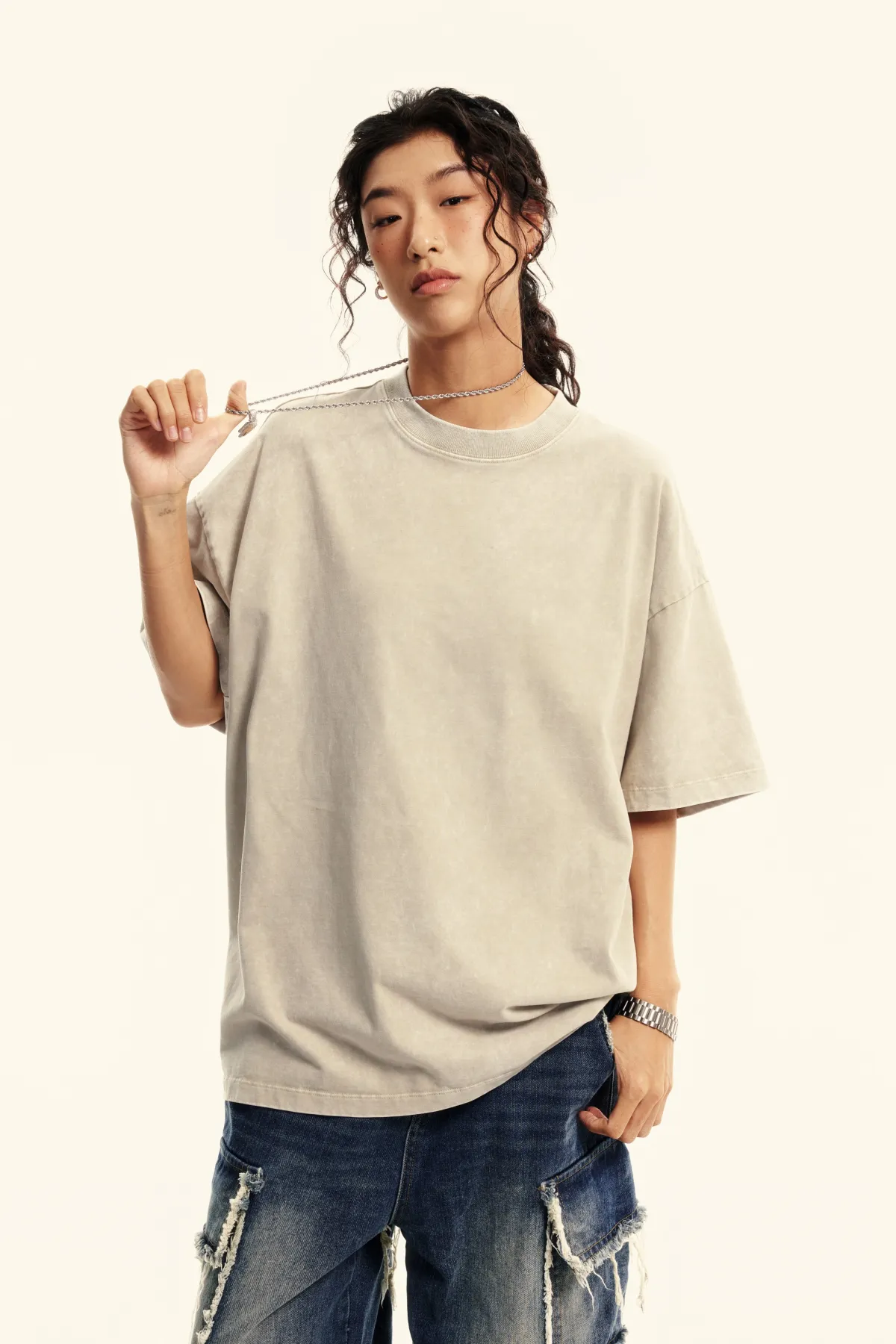 Unisex Casual Tight Neck T-Shirt - Thumbnail Image