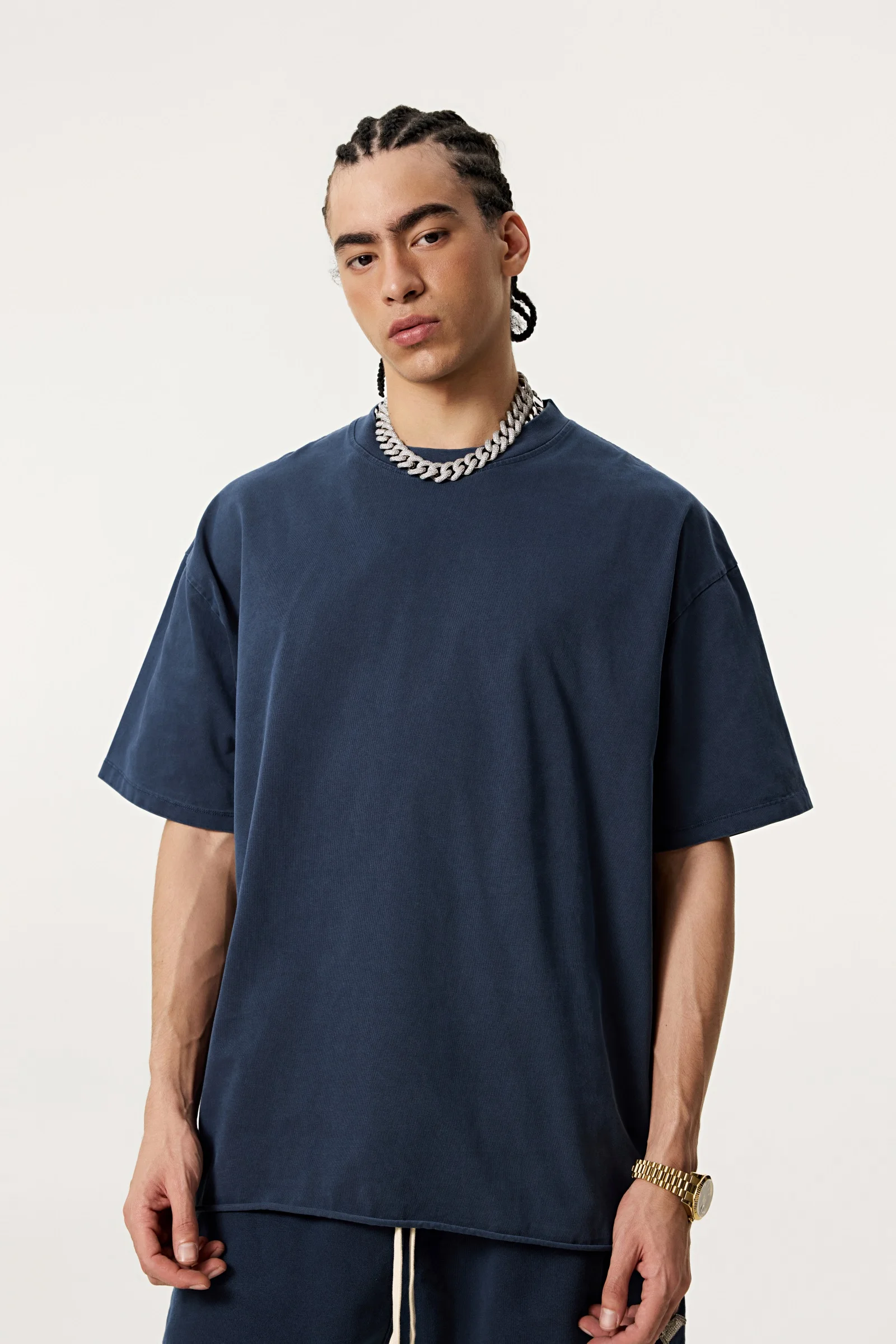  Men’s Double-Yarn Plain Weave Tee